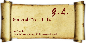 Gorzsás Lilla névjegykártya